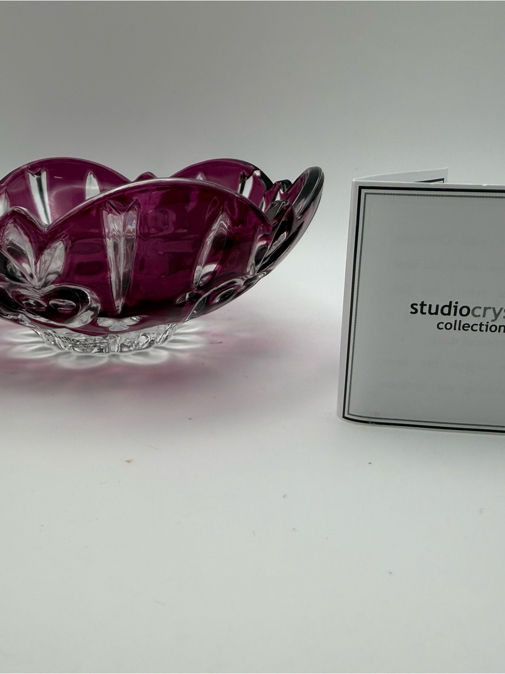 Studio Crystal Purple Scalloped Glass Bowl